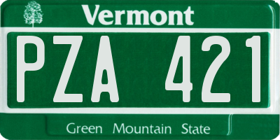 VT license plate PZA421