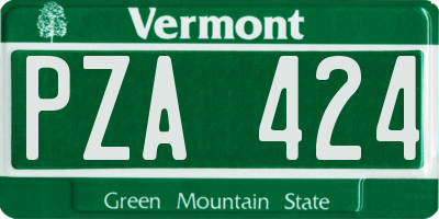 VT license plate PZA424