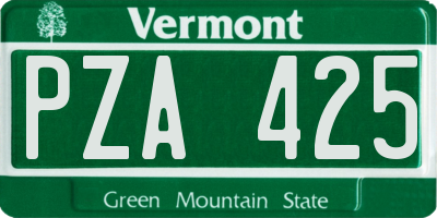 VT license plate PZA425