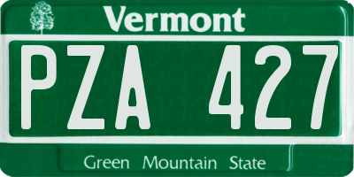 VT license plate PZA427