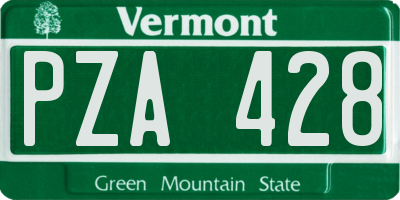 VT license plate PZA428