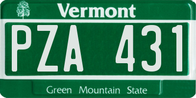 VT license plate PZA431
