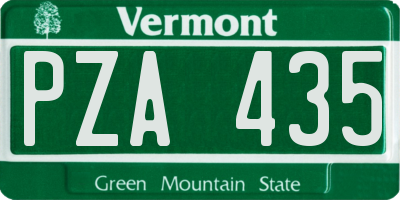 VT license plate PZA435