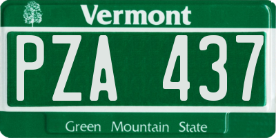 VT license plate PZA437