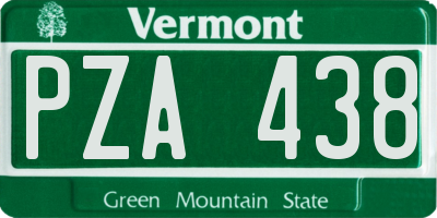 VT license plate PZA438