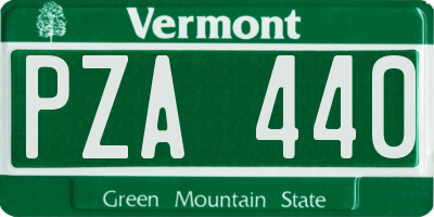VT license plate PZA440