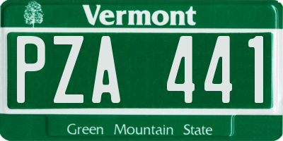 VT license plate PZA441