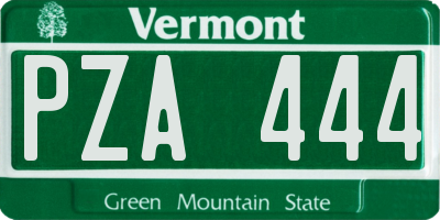 VT license plate PZA444