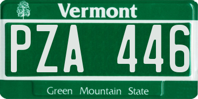 VT license plate PZA446