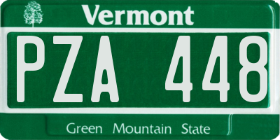 VT license plate PZA448