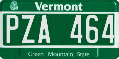 VT license plate PZA464