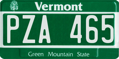 VT license plate PZA465