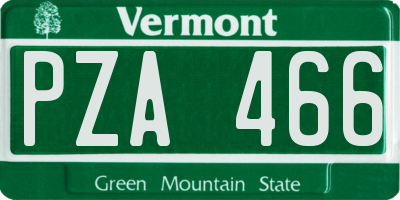VT license plate PZA466