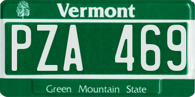 VT license plate PZA469