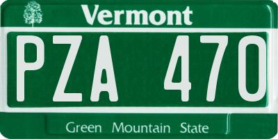 VT license plate PZA470