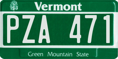VT license plate PZA471