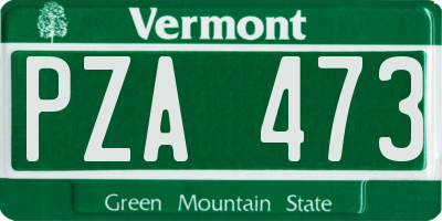 VT license plate PZA473