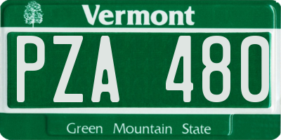 VT license plate PZA480