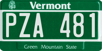 VT license plate PZA481