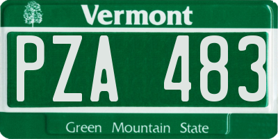 VT license plate PZA483