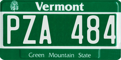 VT license plate PZA484
