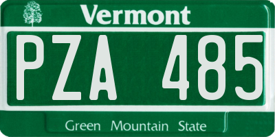 VT license plate PZA485