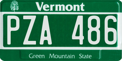 VT license plate PZA486