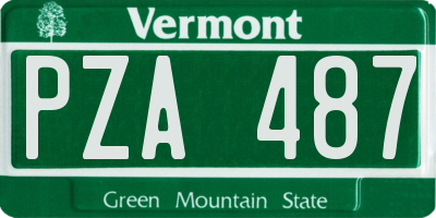 VT license plate PZA487