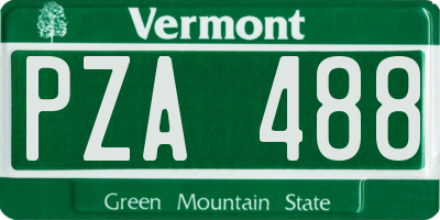VT license plate PZA488