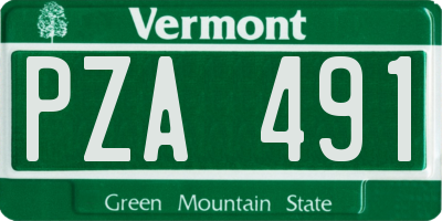 VT license plate PZA491