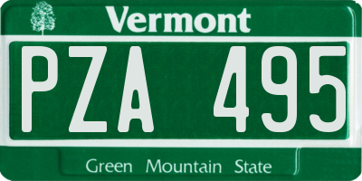 VT license plate PZA495