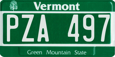 VT license plate PZA497