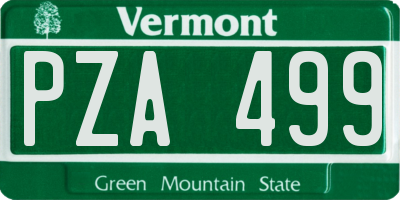 VT license plate PZA499