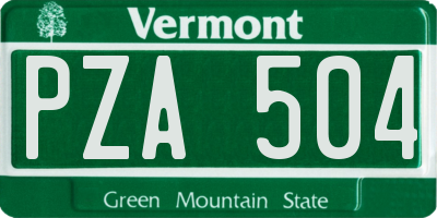 VT license plate PZA504