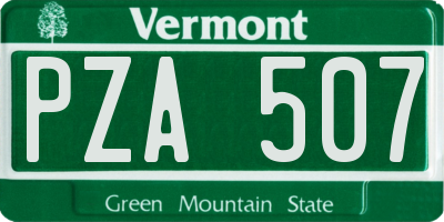 VT license plate PZA507