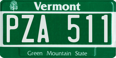VT license plate PZA511