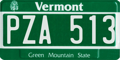 VT license plate PZA513