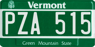 VT license plate PZA515