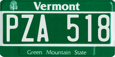 VT license plate PZA518