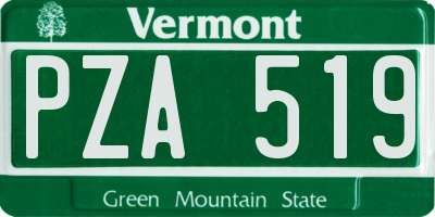 VT license plate PZA519