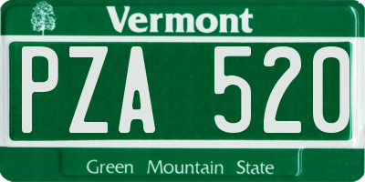 VT license plate PZA520
