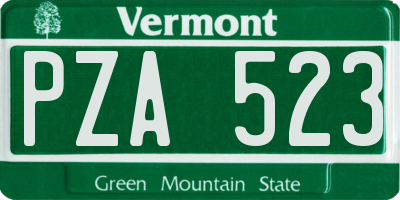 VT license plate PZA523