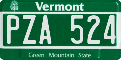 VT license plate PZA524