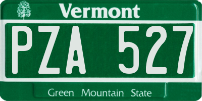 VT license plate PZA527