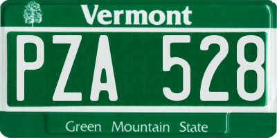 VT license plate PZA528