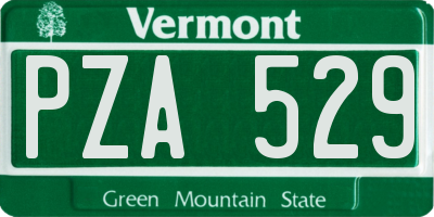VT license plate PZA529