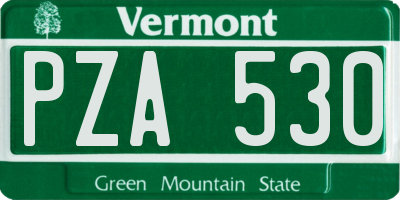 VT license plate PZA530