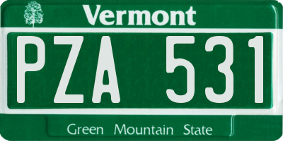 VT license plate PZA531