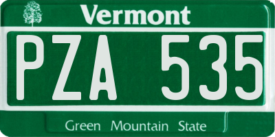 VT license plate PZA535