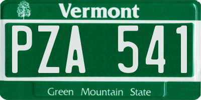 VT license plate PZA541